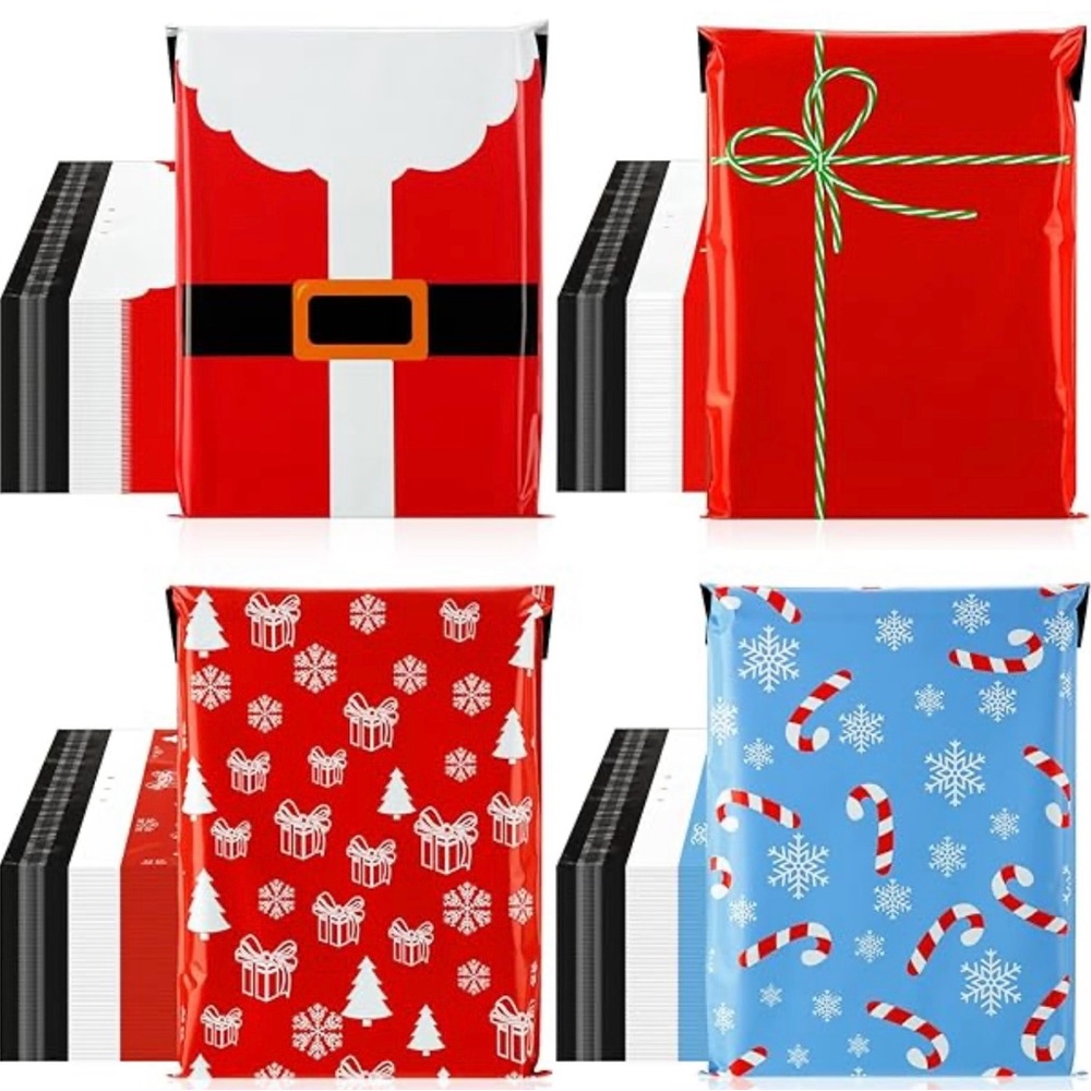 (20) 10x13in Holiday Poly Mailers